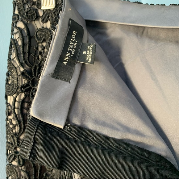 Ann Taylor Black Lace Pencil Skirt with Silver Lining - Picture 6 of 6